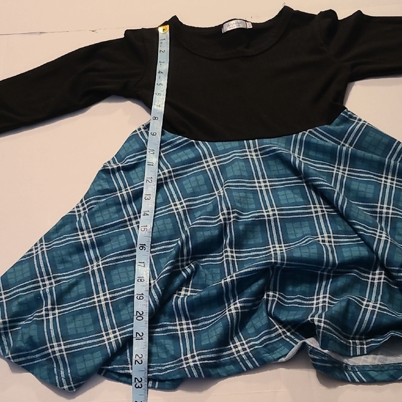 Black and Blue/Green Plaid Kids Dress EUC Size 6/7 - Picture 7 of 8